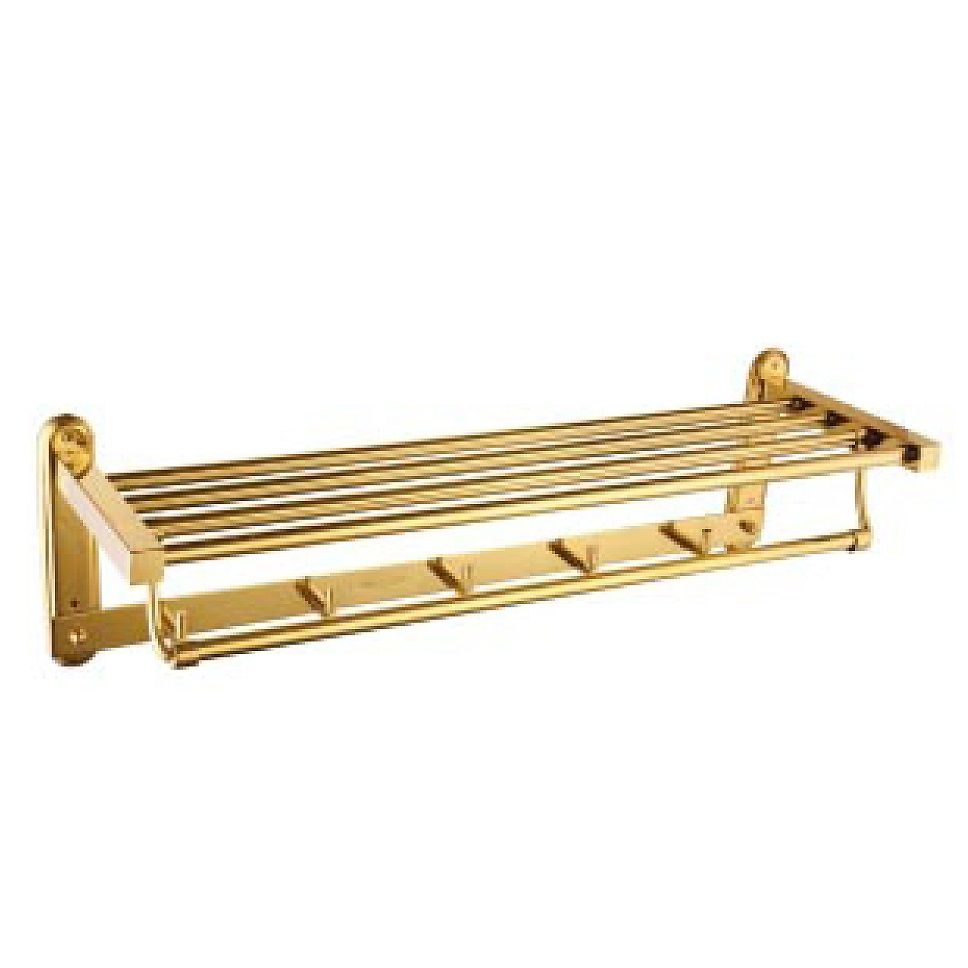 Máng khăn tầng inox 304 mạ vàng Titanium KS - 49V