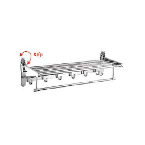  Máng khăn tầng + Móc áo loại xếp Inox 304 KS - 49X 