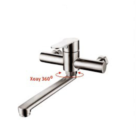  Vòi rửa chén nóng lạnh âm tường inox 304 (xoay 360 độ) KS - 5319AT 