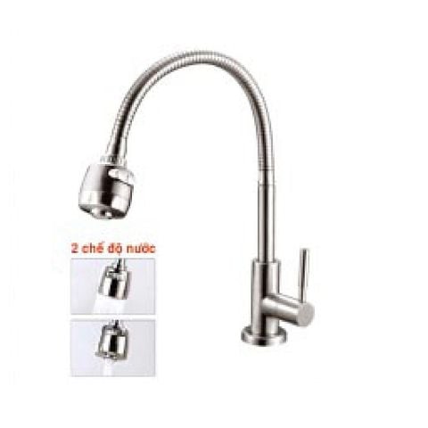  Vòi rửa chén lạnh cần mềm inox 304 (2 chế độ nước) KS - 5322L 