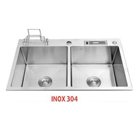  Chậu rửa chén inox 304 2 hộc KS-8245VD 