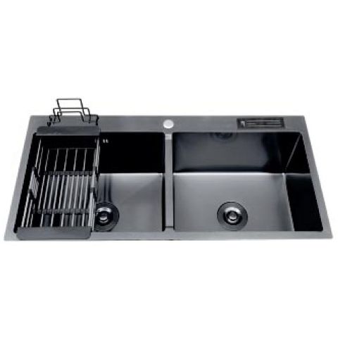  Chậu rửa chén 2 hộc inox 304 phủ Nano đen KS-8245VN 