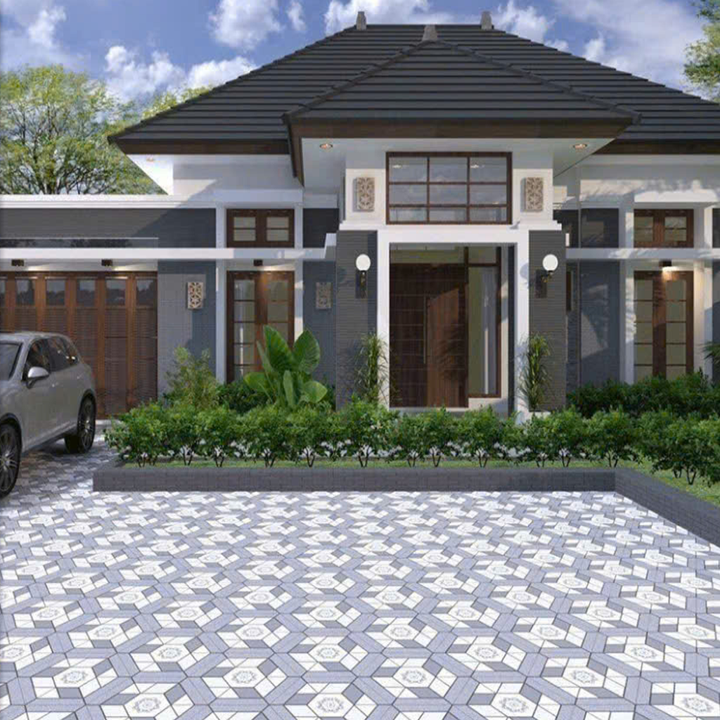 Gạch lát nền sân vườn hoa văn lục giác KT-HMZF