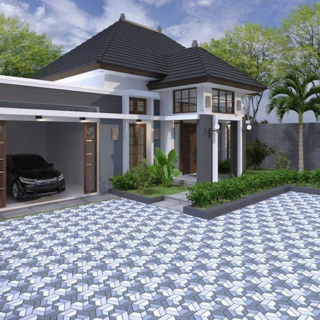Gạch lát nền sân vườn hoa văn lục giác KT-HMZT