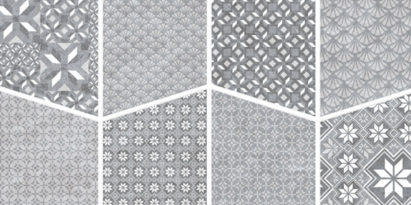 Gạch ốp men bóng vân đá xám điểm hoa văn KTM- GXTT - 30x60