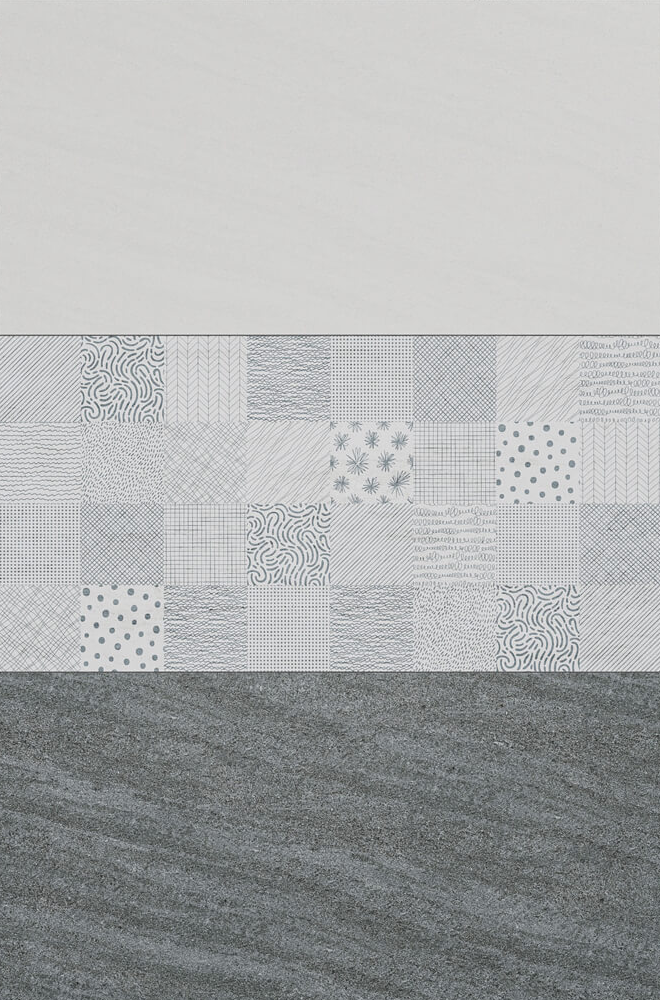 Gạch ốp men bóng vân đá xám điểm hoa văn KTM- GXTX - 30x60