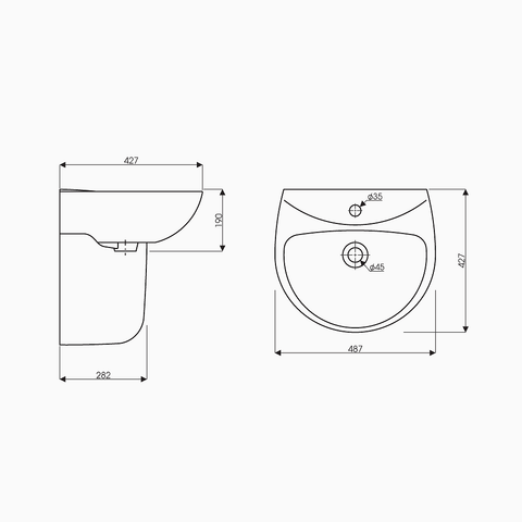  Lavabo treo tường LT03 