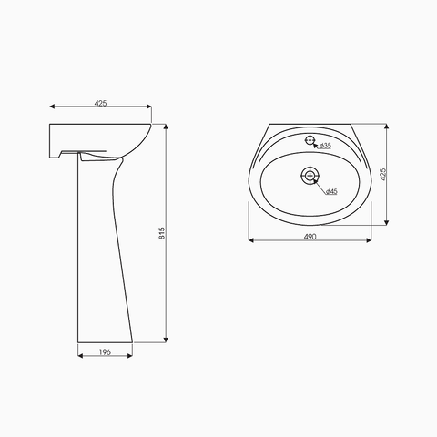  Lavabo treo tường LT07 