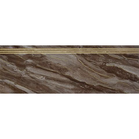  Gạch ốp lát cầu thang nâu vân khói nhũ vàng  LT-HTFDV-D - 47x120 