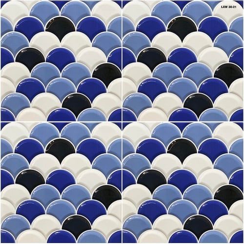 Gạch ốp lát men bóng vảy cá xanh LXW-GZ-FD - 30x30