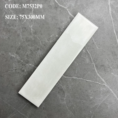 Gạch thẻ men bóng trắng kem M-TMGF-P-Z - 75x300