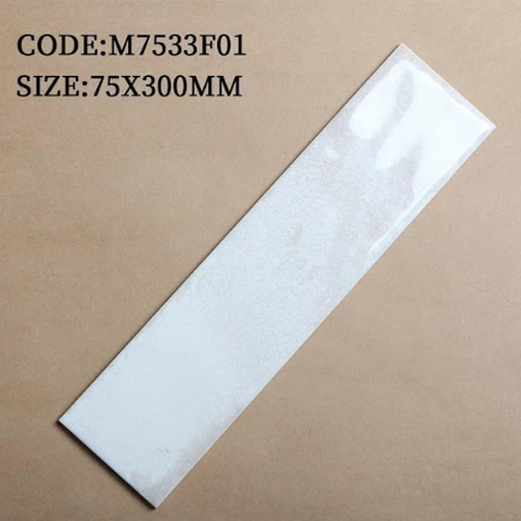  Gạch thẻ men bóng màu trắng xám M-TMGG-F-ZD - 75x300 