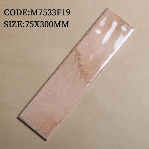  Gạch thẻ men bóng màu nâu kem M-TMGG-F-DX - 75x300 