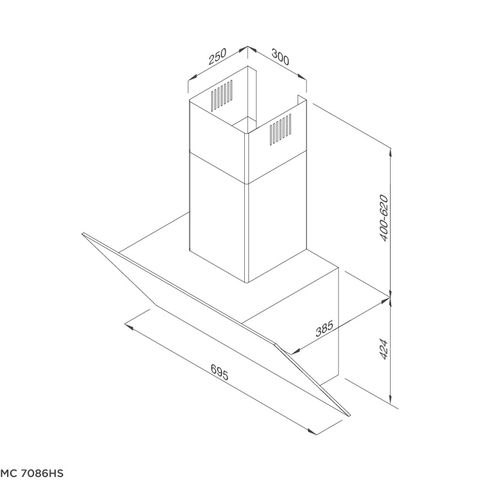  Máy hút khói khử mùi – áp tường dạng nghiêng MC 7086HS 