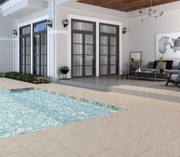Gạch lát nền sân vườn hoa văn kem nhám - NPS - HZNZZ - 40X60