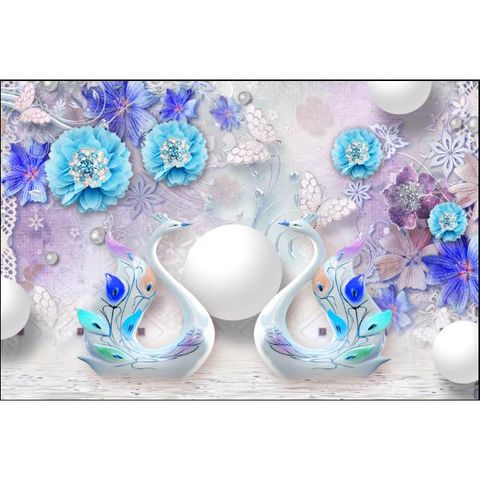  Gạch tranh thiên nga và hoa NT-1540 