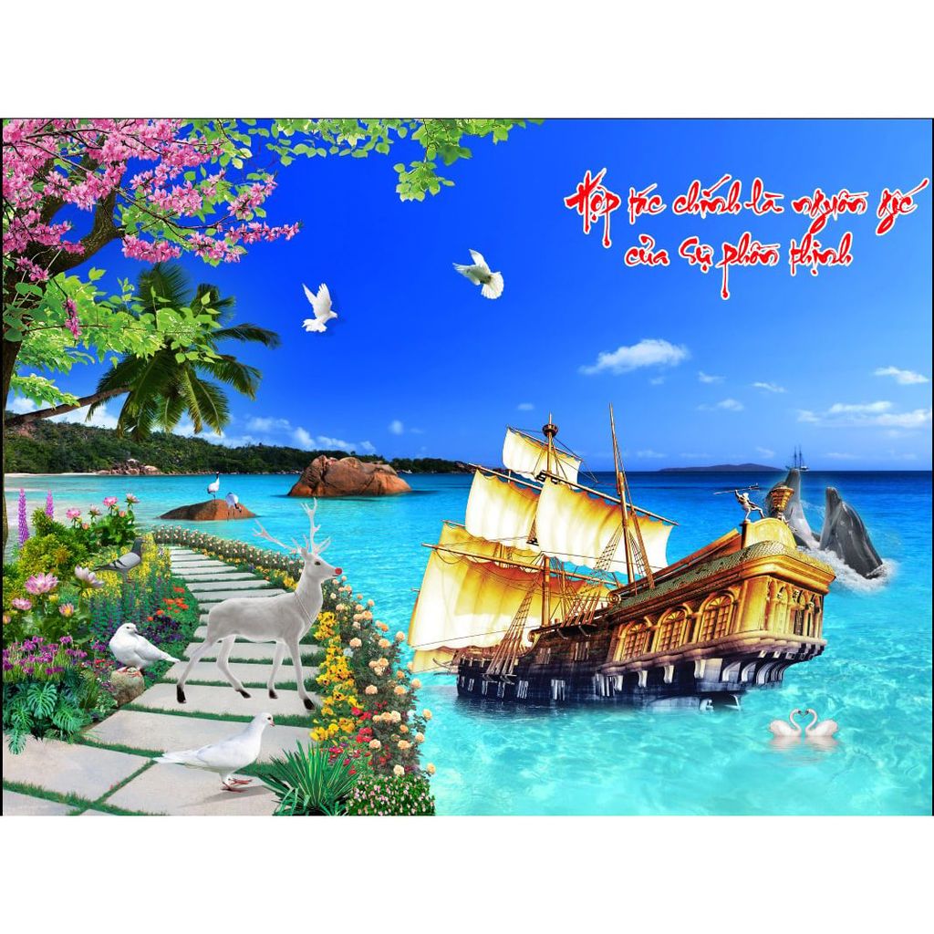 Gạch tranh thuận buồm xuôi gió NT-1804
