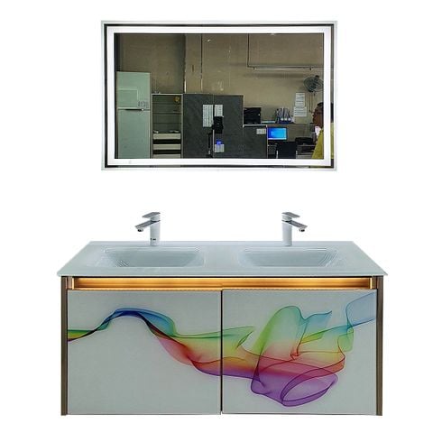  Tủ lavabo treo hợp kim kèm gương cảm ứng NT-007 