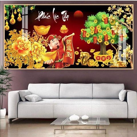  Gạch tranh đính đá Phúc Lộc Thọ 16 