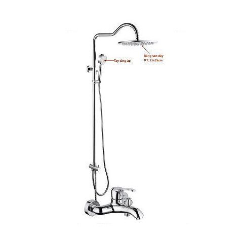  Sen cây nóng lạnh inox 304 bóng (tay sen tăng áp) 9152 