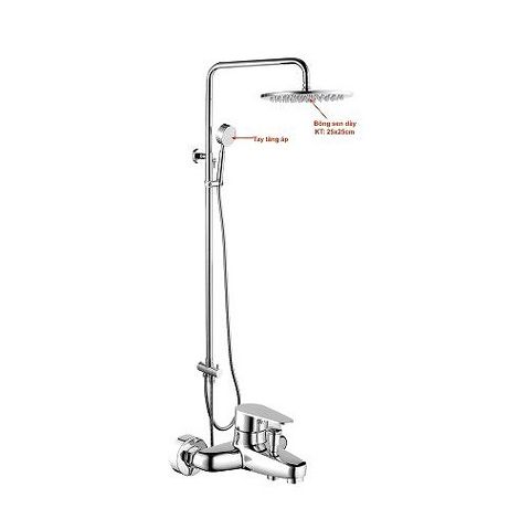  Sen cây nóng lạnh inox 304 bóng (tay sen tăng áp) 9156 