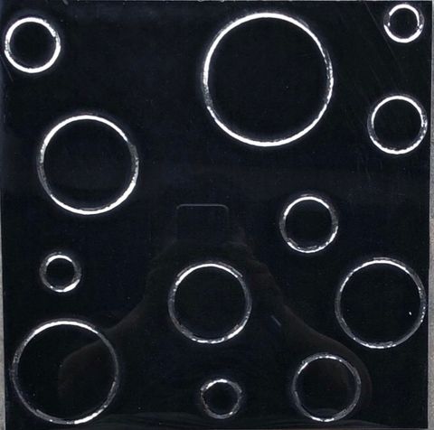  Gạch ốp lát đá bóng kính trang trí đen nhũ bạc tròn SG-GXZZF - 30x30 