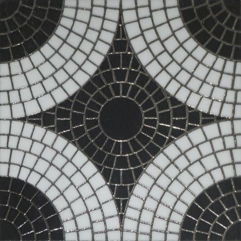  Gạch ốp lát đá bóng kính trang trí trắng đen nhũ bạc SG-GXZGT - 30x30 