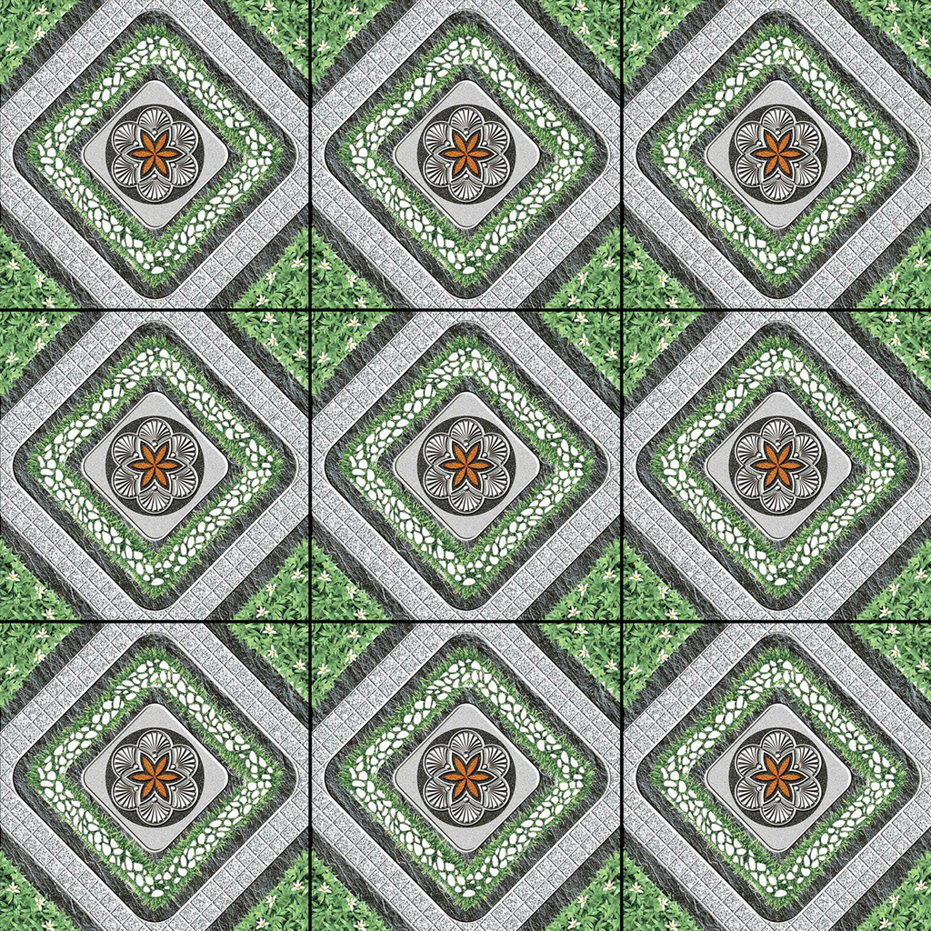 Gạch lát nền sân vườn men mờ hoa văn xám GR-MVZD - 50x50