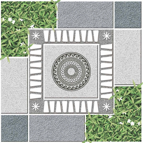 Gạch lát nền sân vườn men mờ hoa văn xám GR-MVZG - 50x50