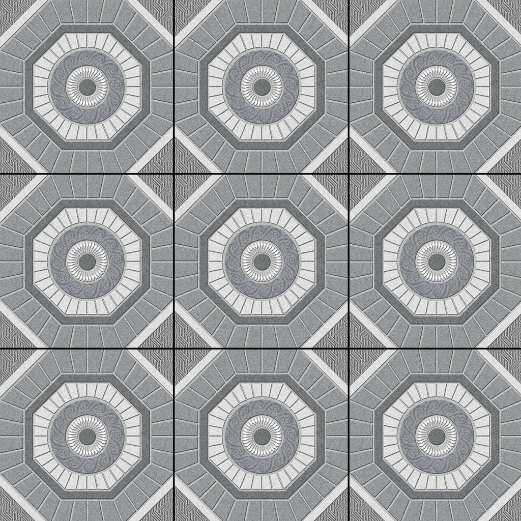 Gạch lát nền sân vườn men mờ hoa văn xám GR-MVZM - 50x50