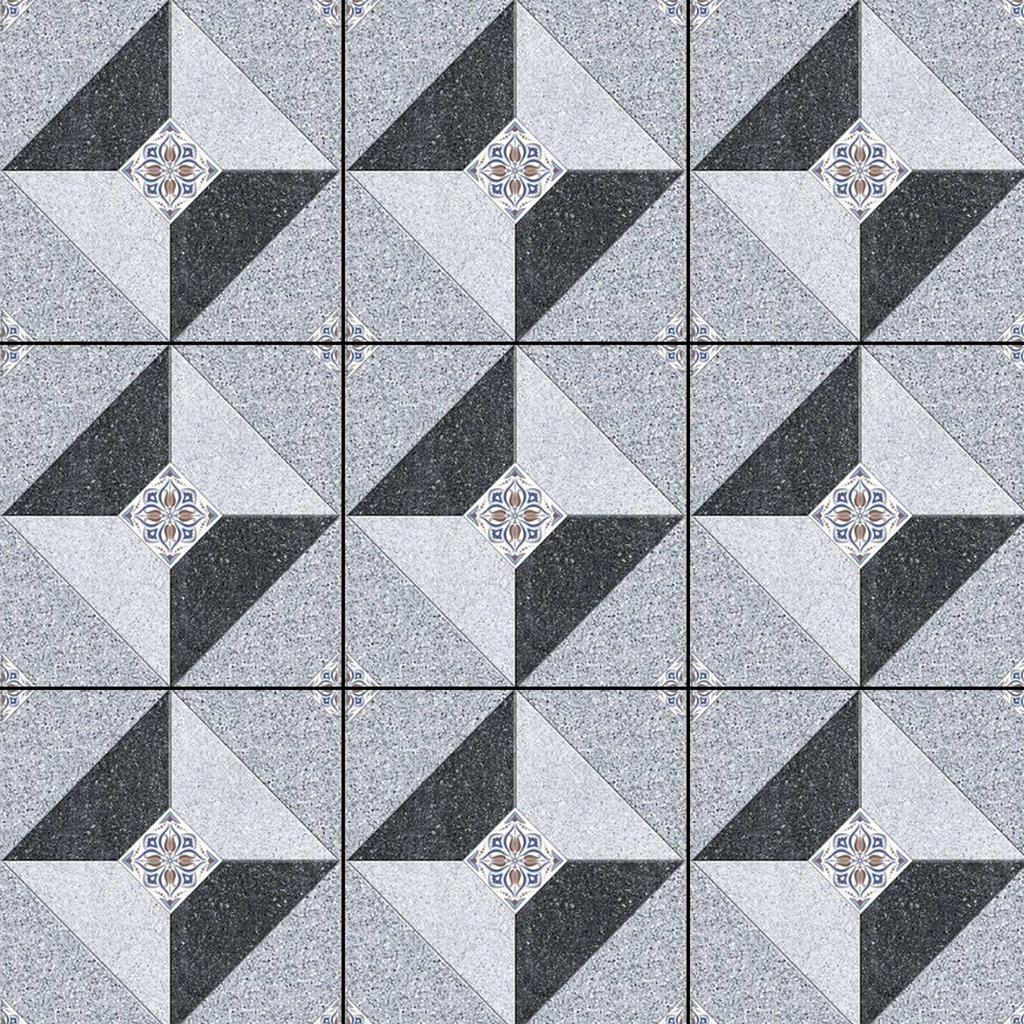 Gạch lát nền sân vườn men mờ hoa văn xám DB-MZG - 50x50