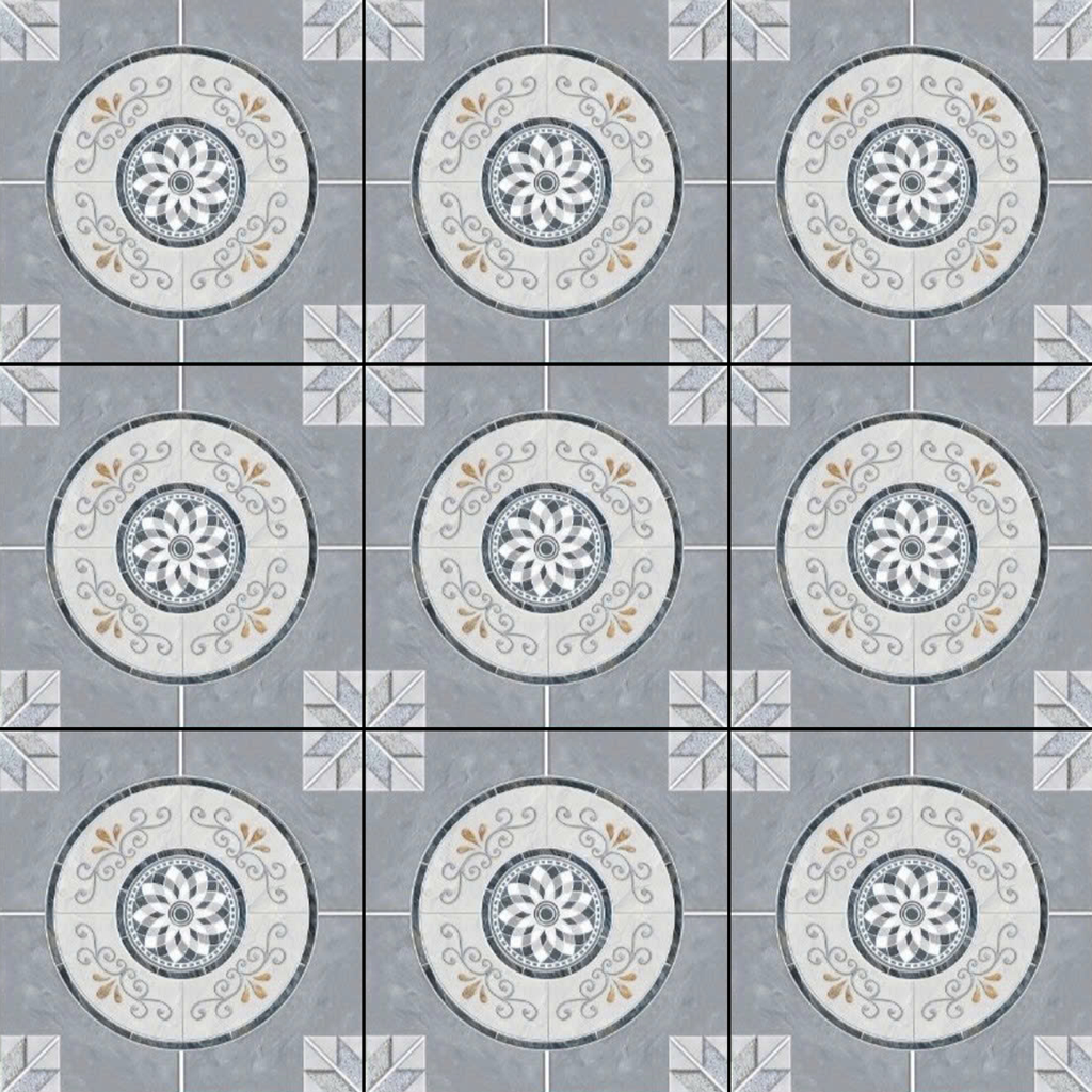 Gạch lát nền sân vườn men mờ hoa văn xám SDT-MDDD - 50x50