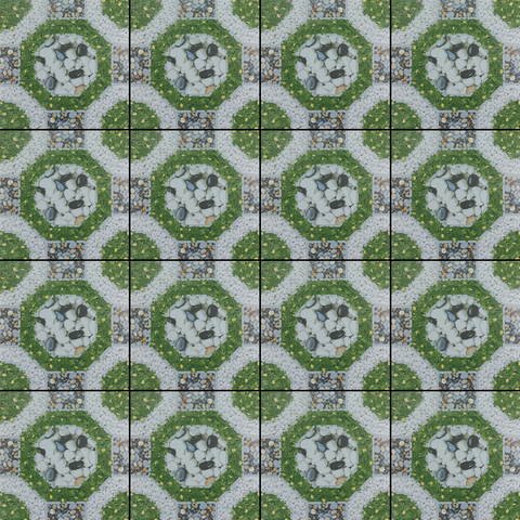  Gạch lát nền sân vườn men mờ hoa văn sỏi cỏ xám xanh SV-HNZD - 40x40 