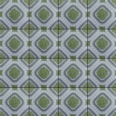  Gạch lát nền sân vườn men mờ hoa văn sỏi cỏ xám xanh SV-HNZF - 40x40 