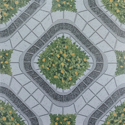  Gạch lát nền sân vườn men mờ hoa văn sỏi cỏ xám xanh SV-HNZF - 40x40 