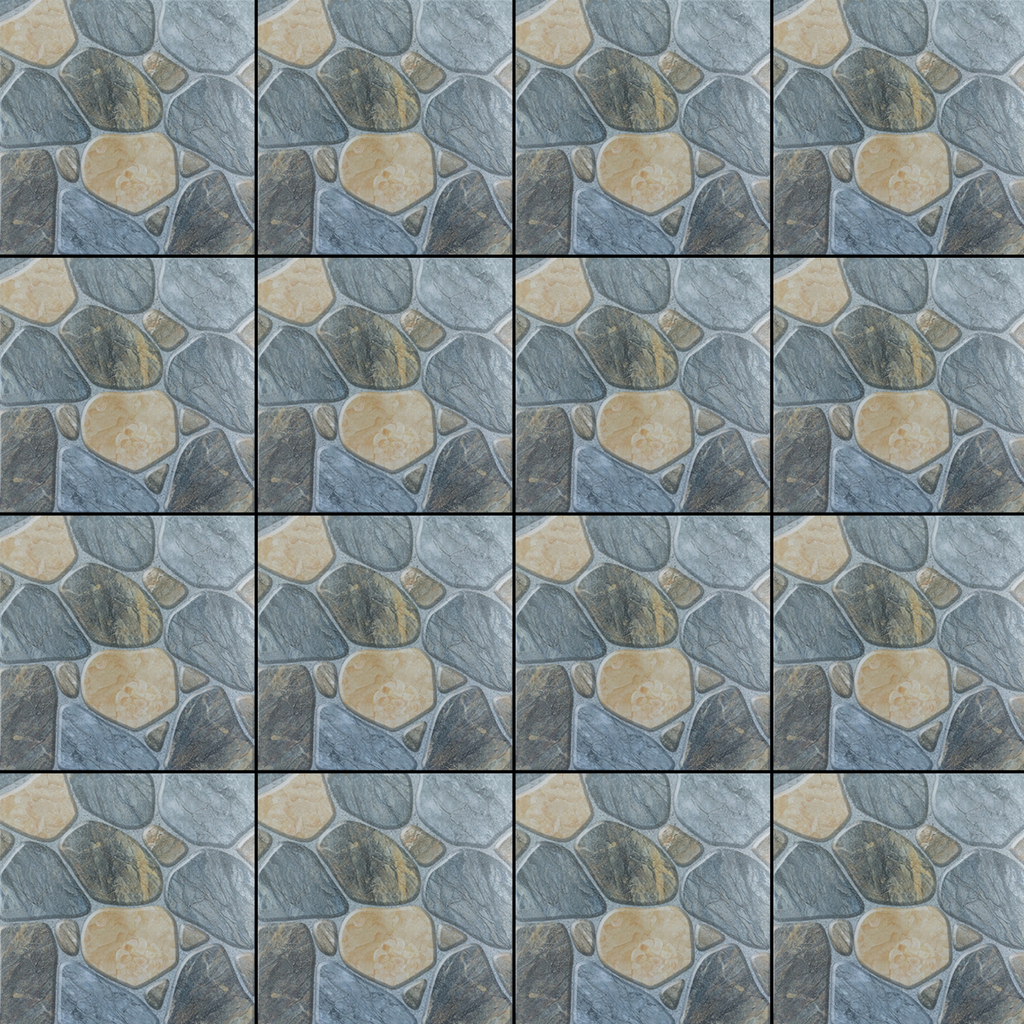 Gạch lát nền sân vườn men mờ hoa văn sỏi xám xanh SV-HNZG - 40x40