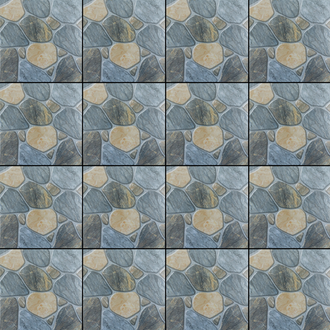  Gạch lát nền sân vườn men mờ hoa văn sỏi xám xanh SV-HNZG - 40x40 