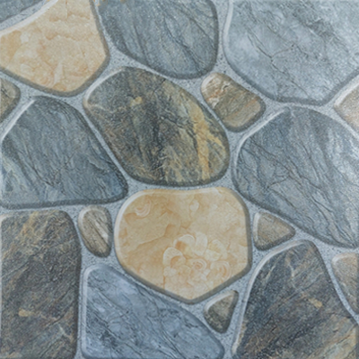 Gạch lát nền sân vườn men mờ hoa văn sỏi xám xanh SV-HNZG - 40x40