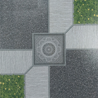  Gạch lát nền sân vườn men mờ hoa văn sỏi cỏ xám xanh SV-HNZN - 40x40 