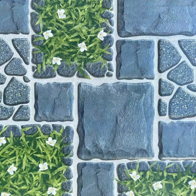  Gạch lát nền sân vườn men mờ hoa văn sỏi cỏ xám xanh SV-HNZV - 40x40 