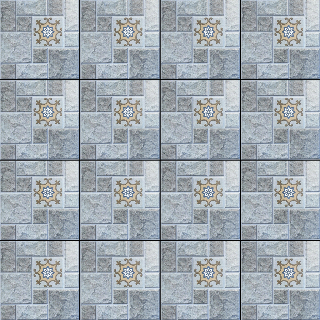 Gạch lát nền sân vườn men mờ hoa văn xám SV-HNZX - 40x40