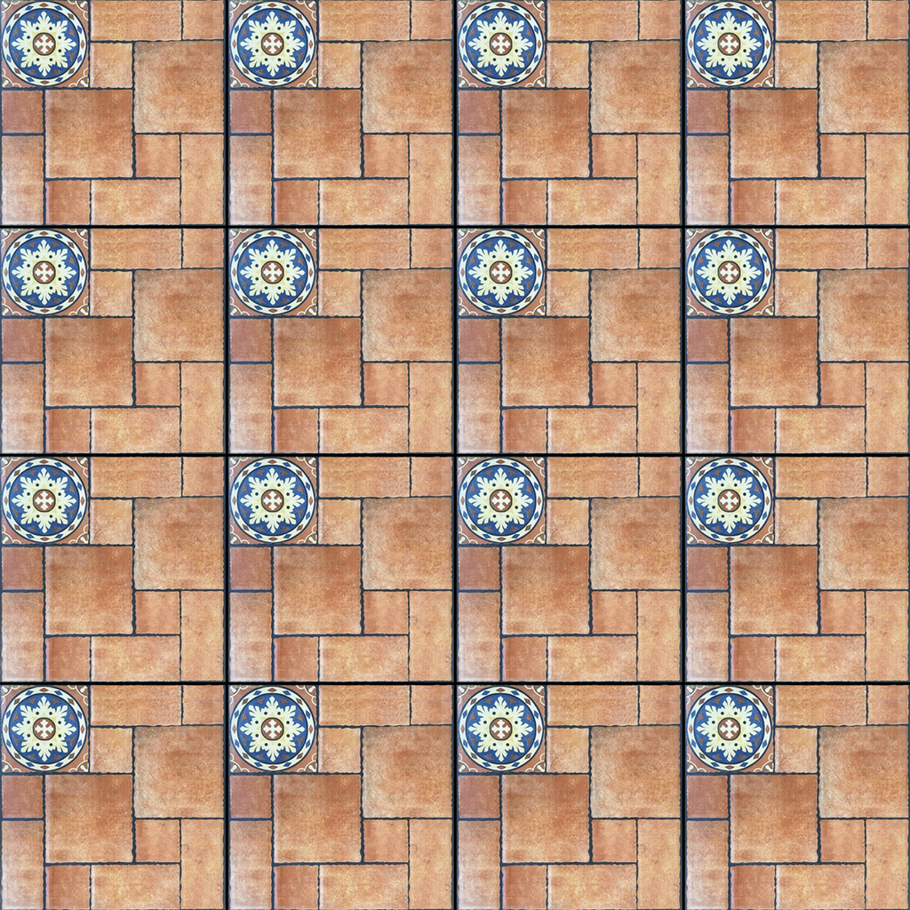 Gạch lát nền sân vườn men mờ hoa văn nâu SV-HNDZ - 40x40