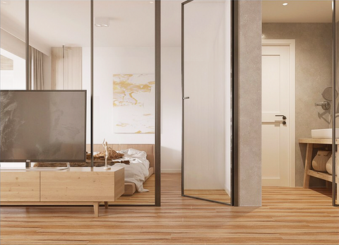  Gạch ốp lát đá bán sứ vân gỗ nâu vàng mờ TBN- DMVFF - 15x80 