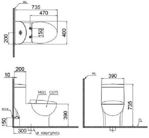  Bàn cầu liền khối thông minh CD1375 + TAF400H 