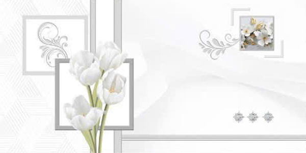 Gạch ốp tường đá bóng kính trắng trơn điểm hoa văn THP - GZNZD 30x60