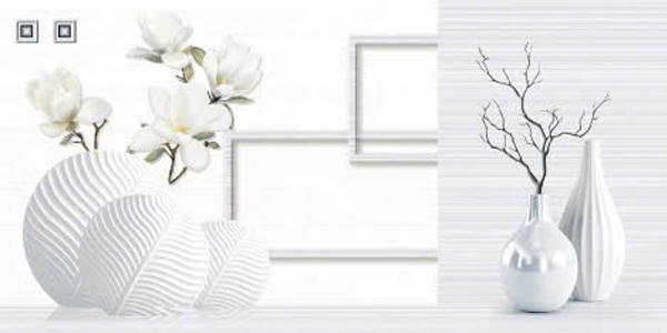 Gạch ốp tường đá bóng kính trắng vân sọc điểm hoa văn THP - GZNZF 30x60