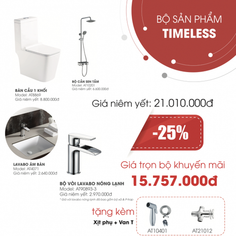  Combo Thiết Bị Vệ Sinh 6 Món TIMELESS 