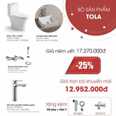  Combo Thiết Bị Vệ Sinh 6 Món TOLA 