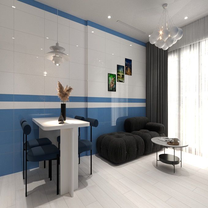 Gạch ốp lát đá bóng kính trắng trơn US-GVMZ - 30x60