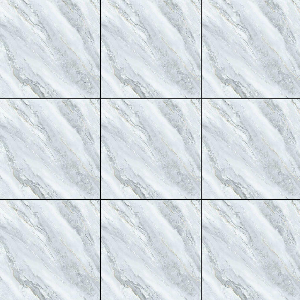 Gạch nền đá bán sứ bóng trắng vân mây xám xanh VG - VZNZH - 80x80